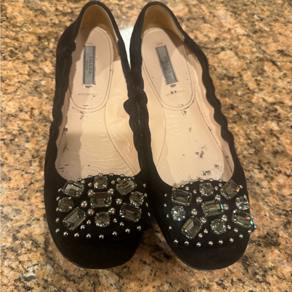 Prada ballet flat shoes Sz 39 USA Sz 9 - Picture 2 of 11